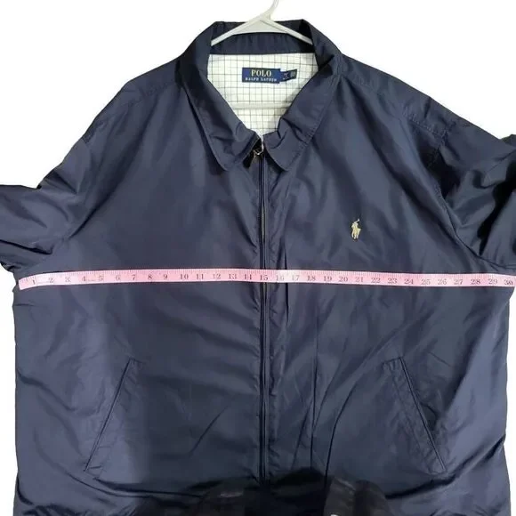 Polo Ralph Lauren Navy Harrington Bomber Golf Jacket Mens Plaid Lined. Mens 3XB - Picture 6 of 11